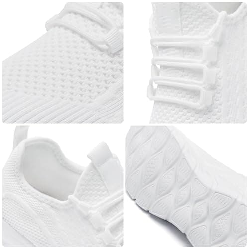 Mens Trainers Running Gym Tennis Casual Walking Trainers White Sneakers 8 — view 6