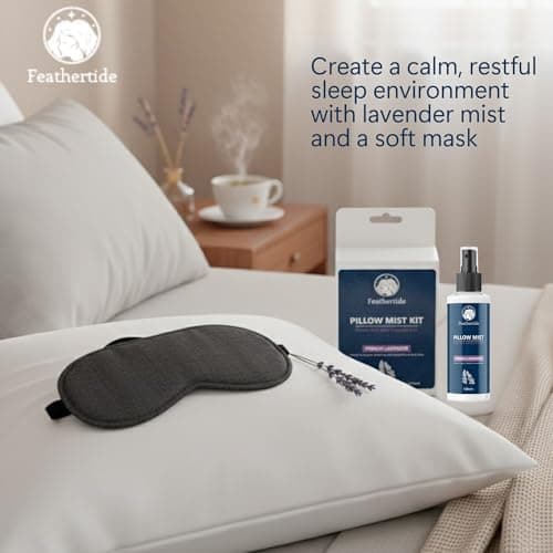 FeatherTide - Lavender Pillow Spray with Mask, 100ml - Relaxation Mist with Comfortable Sleep Mask, Calming Essential Oil Spray for Bedtime and Travel — view 6