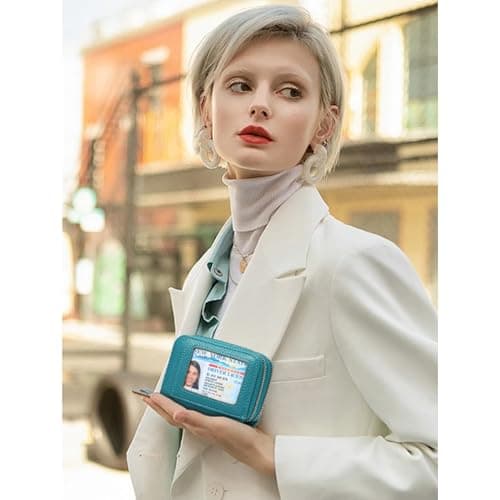 SENDEFN Wallet for Women RFID Blocking Credit Card Holder for Women Small Blocked Accordion Wallets Ladies Purse with Zipper Coin Pocket & ID Window — view 6
