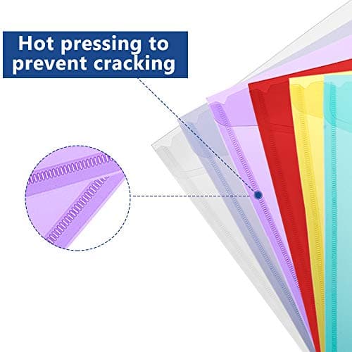 Plastic Envelopes Wallets, MerryNine 30 Pack A4 Colorful Document Folder, for School Home Work Office Organization — view 6