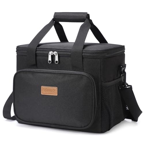 Lifewit Lunch Bag 15L 24 Can Insulated Lunch Box Soft Cooler Cooling Tote for Adult Men Women, Black
