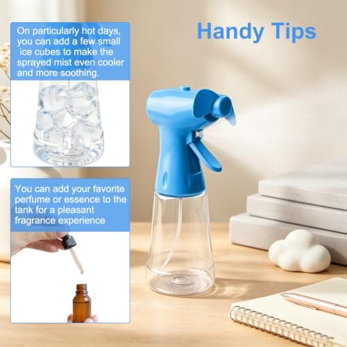 FounAwesome Handheld Water Mist Spray Fan, Portable Battery Powered 500ML Large Capacity Cooling Fan With Adjustable Nozzle, Personal Air Cooler For Travel Summer Beach Outdoor Use(2PCS Orange) — view 5