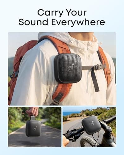 soundcore Boom Go 3i Portable Bluetooth Speaker by Anker, 24H Playtime, 15W Punchy Sound, Emergency Charging, Powerful BassUp 2.0, Bluetooth 6.0, IP68 Waterproof for Hiking/Cycling/Camping (Black) — view 4