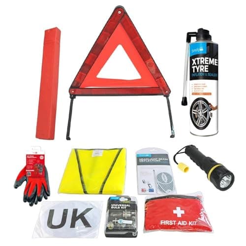 Ultimate Safety UK & Abroad Europe European Travel Essentials & Emergency Roadside Breakdown Kit For Volkswagen Cars - 10 Piece Kit in Bag