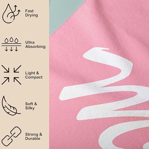 Zinello Design Set of 2 Personalised Microfibre Beach Towels for Couple, 2 Beach Towels 160 x 80 cm Ultra Absorbent, Quick Dry, Lightweight and Compact. Gift for Women Men Christmas Valentine's Day — view 3