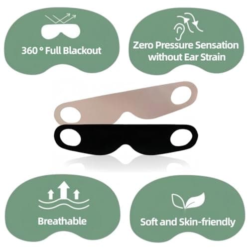 LVNEHAL Sleep Mask, Ultra-Light, Breathable, Zero Pressure, Blockout, Soft, — view 4