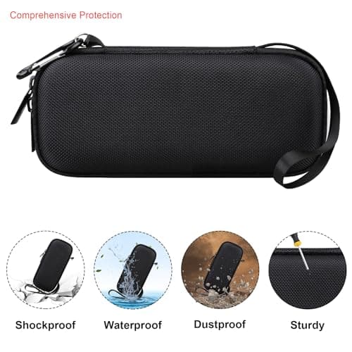 Elonbo Carrying Case ​for Sonos Roam 2 / Sonos Roam Portable Waterproof Bluetooth Speaker, Compact Wireless Speaker Hard Travel Protective Bag Storage Holder, Extra Mesh Pocket Fits Cable,Black+Orange — view 3