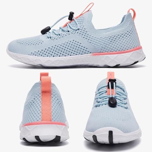 KOLILI Women's Stylish Water Shoes, Tennis Walking Shoes with Arch Support, Best for Water Sports, Travel & Walk, Light Blue, 6.5 UK — view 4