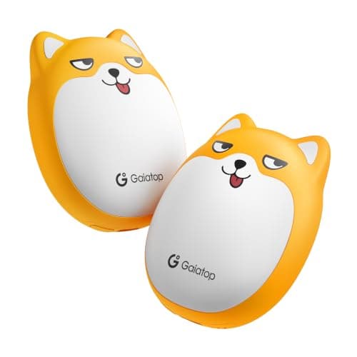 Gaiatop Rechargeable Hand Warmers 2 Pack, Cute Dog Magnetic Design Orange