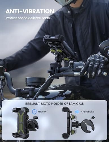 Lamicall Motorbike Phone Holder, [Dual Anti-Shock] Bike Phone Holder Green — view 2