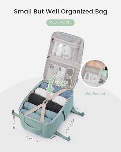 LOVEVOOK Ryanair Cabin Bags 40x30x20 Underseat Travel Backpack — view 4
