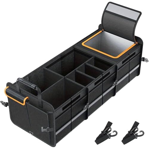 Car Boot Organiser with Cooler Bag, Large Collapsible Trunk Organizer