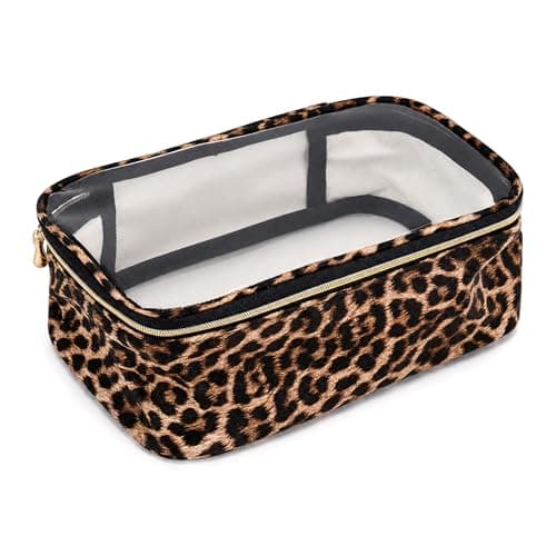 Makeup Bag for Women, Travel Makeup Bag Waterproof Transparent Cosmetic Bag Portable Organizer for Toiletries Skincare Makeup, Ideal for Travel, Business Trips, Gym & Daily Use