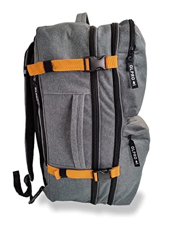 OLPRO 44L Carry-on Cabin Bag – Water Resistant Travel Backpack with Laptop Sleeve, Adjustable Straps, Compression Straps & Suitcase Handle Slot – Cabin Size Hand Luggage — view 3