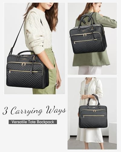 Taygeer Tote bags for women, Convertible Leather Quilted Tote Bag — view 2