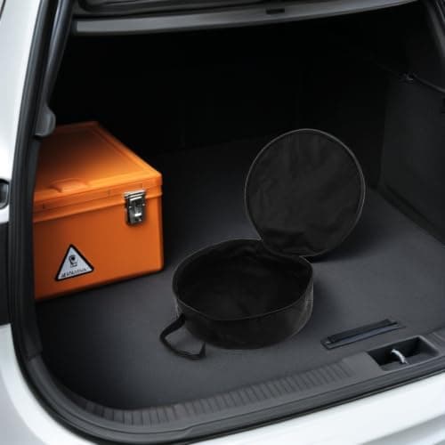 GALPADA Electric Car Charger Storage Bag with Separate Compartments and Handle, Sturdy Pu Material Ev Cable Organizer for Outdoor Travel and Car Trunk Use, Scratch-resistant round Design — view 5