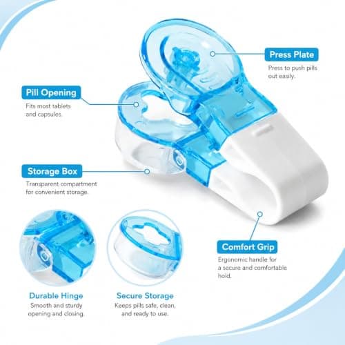 2 Pcs Pill Popper Blister Tablet Remover Easy Pop Out Medication Extractor — view 2