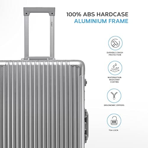 Flight Knight Premium Travel Suitcase - 8 Spinner Wheels - Built-in TSA Lock Lightweight Aluminium Frame, ABS Hard Shell Carry on Check in Luggage Highly Durable - Approved for Over 100 Airlines — view 2
