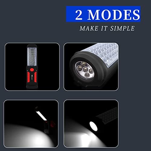 Wolfteeth LED Torches , 36+5 Magnetic Work Light Portable Flashlight Inspection Lamp Camping Light, 360 Degree Hanging Rotary Hook and 270 Degree Magnet Stand Base for Home Work Emergency Use 7192 — view 5