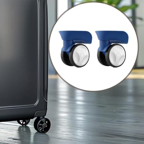 BaotyJie 2X Luggage Replacement Wheels Swivel Caster Wheel Easy to Install Suitcase Silent Trolley Case Suitcase Wheels Replacement, Blue — view 4