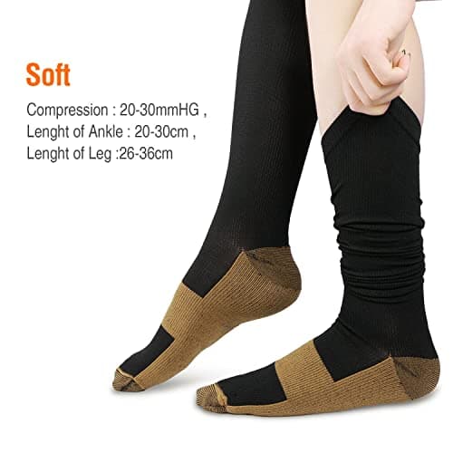 Copper Infused Anti-Fatigue Compression Unisex Flight Travel Socks Anti Swelling DVT Support *UK Stock* (Large/X Large) — view 5