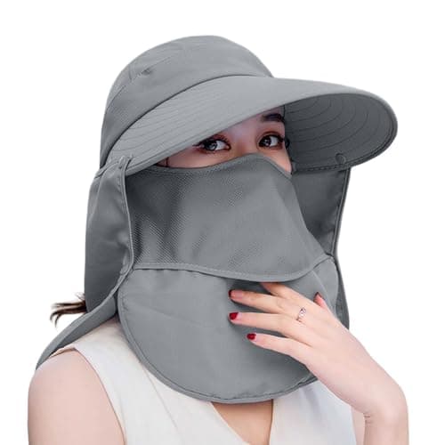 Sun Hat for Women with Wide Brim SPF 50+ Adjustable Ideal for Beach Travel Hiking Cycling Outdoor 2026, gray, One Size