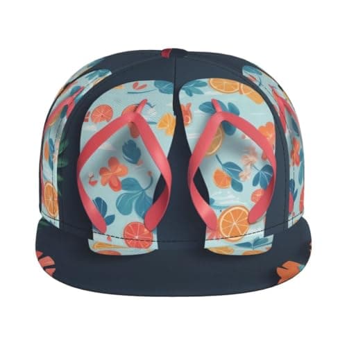YYHHAOFA Unisex Flat Brim Cap, Adjustable Polyester Baseball Hat Black — view 2