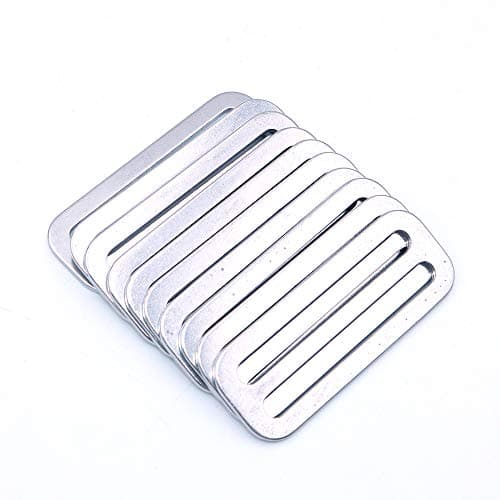 Namvo 10Pcs Metal Tri-Glide Slides Buckles Kit 50mm, Tri-Glide Slides Square Ring Slide Adjusters Buckles Webbing Belts Buckle for Belt Bags DIY Accessories — view 3
