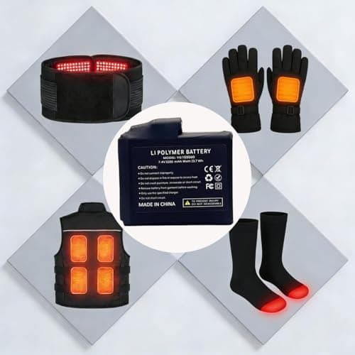 Pack of 2 7.4 V 3200 mAh Rechargeable Battery for Heated Gloves, Socks, Vests, Hats Batteries with DC Socket (Charger Not Included) — view 4