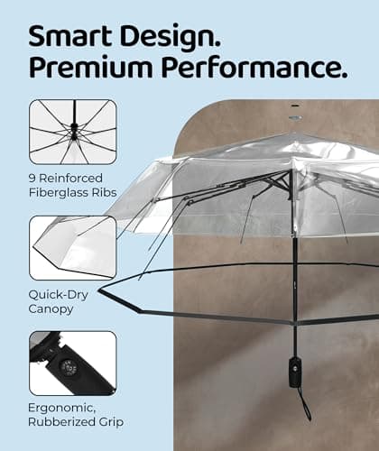 Repel Windproof Travel Umbrella - Compact & Withstands Winds up to 100MPH, Strongest Premium Auto Folding Umbrella for Rain and Sun - Durable, Light & Portable for Women & Men, Fits Backpack & Cars — view 3