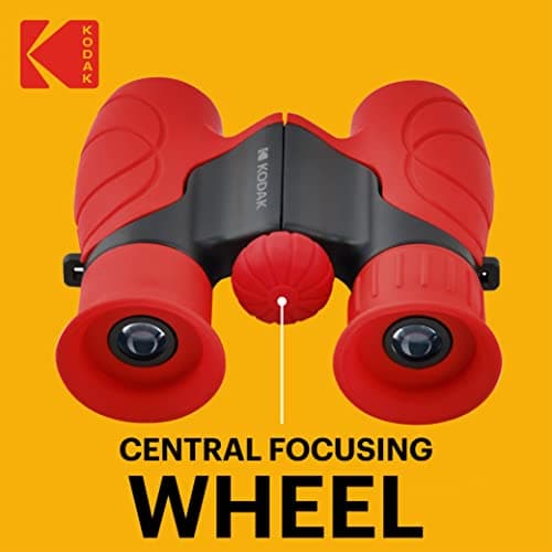 KODAK BCS100 Kids Binoculars 8x, Compact and Ergonomic Binoculars, Soft Rubber, Strap and Carrying Case Included - Red, Ideal for Boys and Girls 3 to 12 Years, Outdoor Games and Observation — view 5