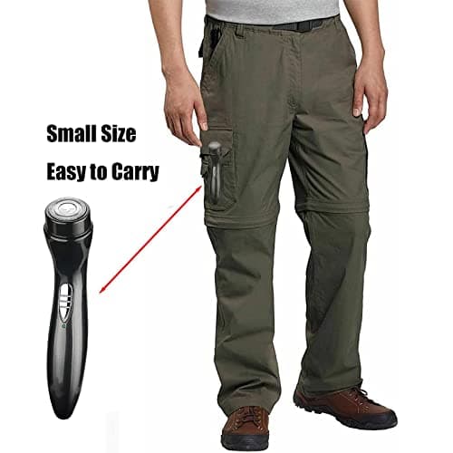 Electric Mini Razor for Men, Pocket Portable Wet Dry Face Shaver,Black — view 3