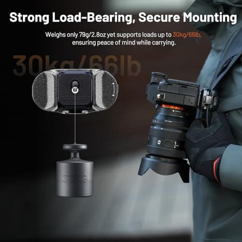 PGYTECH Beetle Camera Clip V2 with Plate Quick Release System for Sony, Nikon, Fuji, DSLR/SLR, Arca Quick Release Plate for Action Cameras Backpack Strap Mount — view 4