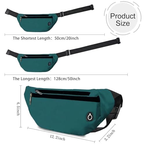 Rosoz Bum Bag, Belt Bag Women's Bum Bag Men's Gifts Sports Hip Bags for Outdoor Travel Running Cycling, Green — view 2