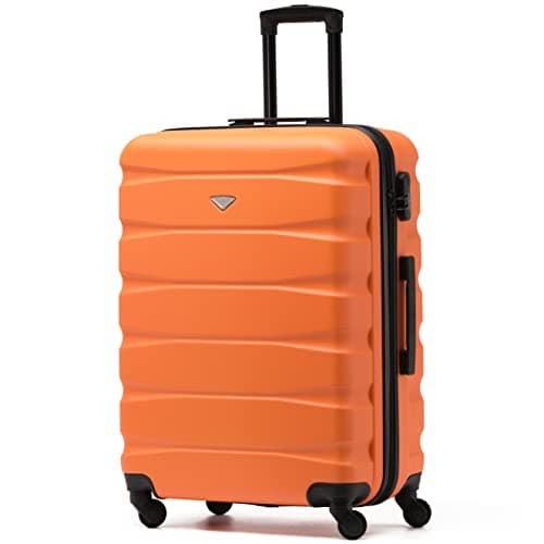 Flight Knight Lightweight 4 Wheel ABS Hard Case Medium Suitcase Approved for Over 100 Airlines Including easyJet, British Airways, Ryanair, Jet2, Emirates & Many More - Check-in Medium Size 25"