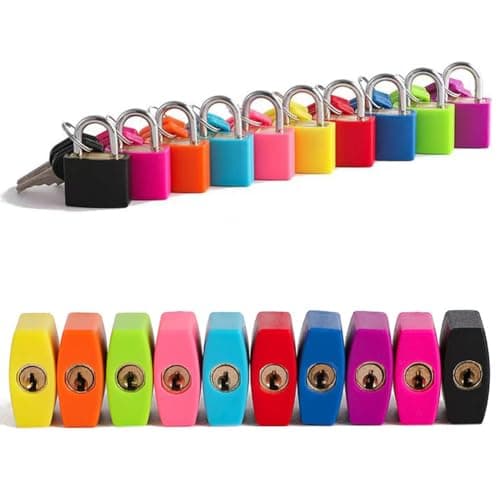 12 Pack Suitcase Locks with Keys, Small Luggage Padlocks — view 3