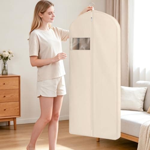Univivi Premium Cotton Garment Clothes, 60 inch Dress Bags Covers, 3 Pack — view 4