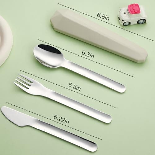 DEVICO Travel Cutlery Set, 18/8 Stainless Steel Knife Fork Spoon Set — view 2