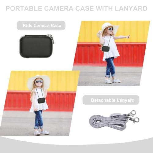 Leayjeen Case Compatible with GREENKINDER Kids Camera Instant Print, with Shoulder Strap and Handle, Christmas Birthday Toddler Boys Gifts for Girls(Case Only) Black — view 3