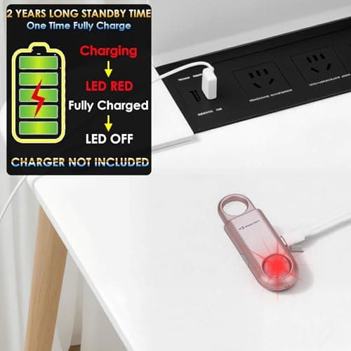 Rechargeable 135db Personal Safety Alarm 2-in-1 Torchlight & Strobe Light — view 5