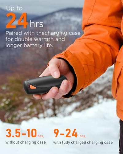 Hand Warmers Rechargeable with Charging Case, 14000mAh Dual-Sided Electric Portable Hand Warmers, Long-Lasting Heat for Cold Hands, Camping, Golf, and Gift for Women & Men - Pink — view 3