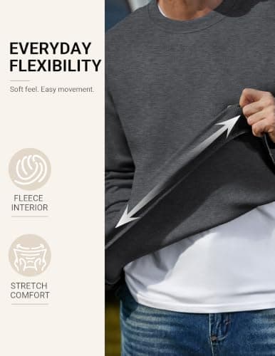 COOFANDY Men's Crewneck Sweatshirts Fleece Pullover Thermal Casual Shirt — view 5