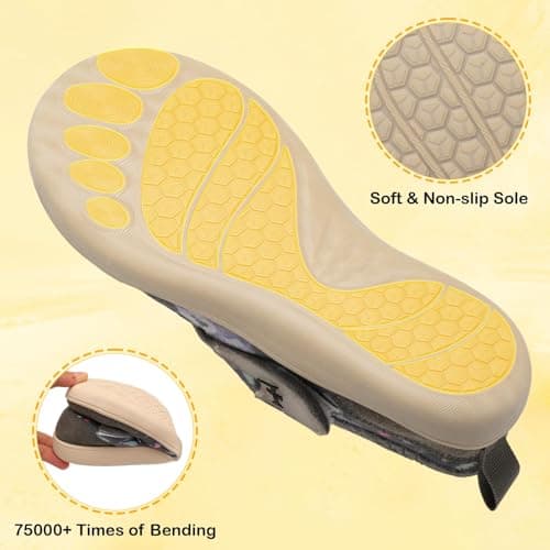 JIASUQI Womens Wide Toe Diabetic Shoes Warm Barefoot House Shoes Arthritis Adjustable Slippers Ladies Swollen Walking Shoe Indoor Outdoor(Grey Koalas 37,Size 4) — view 6