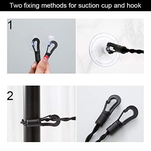 Nuosen Travel Clothes Line, Extendable 2.5 M With Hooks & Suction Cups — view 4