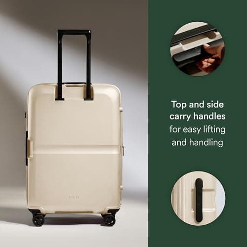 ANTLER - Single Stripe Hard Shell Medium Suitcase - Durable, Lightweight & Expandable, 4 Spinner Wheels - Adjustable Handle, TSA Lock, 68cm - Wheat Beige — view 6