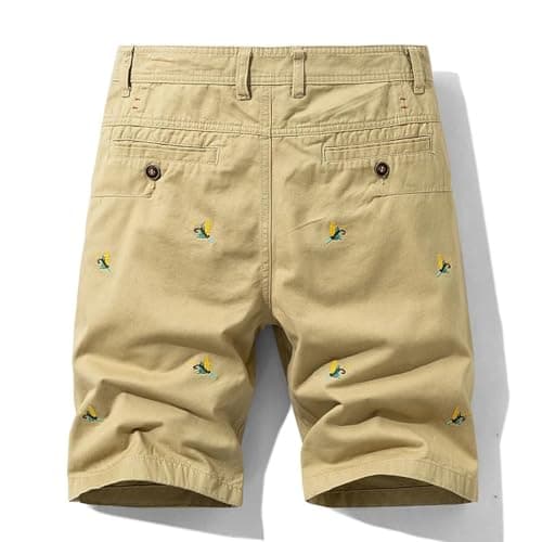 YUECIBAI Sports Running Shorts For Men Embroidery Men'S Multi Pocket Cargo Shorts Male Cotton Mens Shorts Pants 36 Grey — view 3