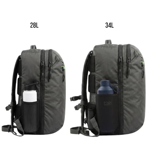 COR Surf Flight Approved Carry On Laptop Travel Backpack | Business Weekender Luggage Backpack for Men and Women, 2.0 - Matte Black, 34L US, Zippered — view 6