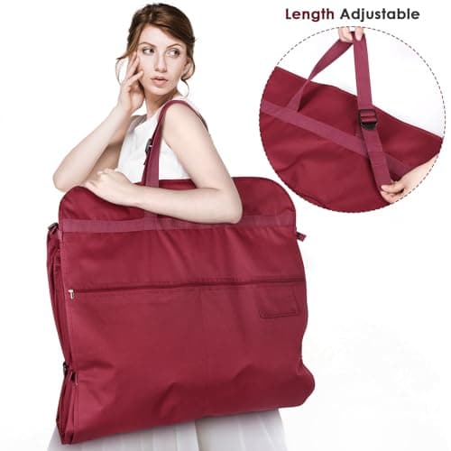 Univivi Wedding Dress Bag, 72 Inch Dress Bags Covers, Burgundy — view 5