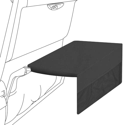 Adorila Airline Tray Table Cover with Pockets, Airline Pouches Seat Back Organizer for Personal Items, Flying Sanitary Travel Accessories (Black) — view 3