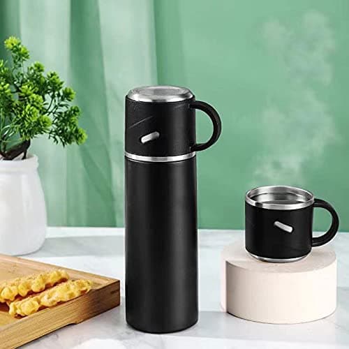 Stainless Steel Water Bottle Sports Flask Vacuum Insulated Hot Drink Cups with Lids Travel Mug Reusable Coffee Cup Double Wall Tumbler — view 3